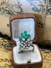 Load image into Gallery viewer, Emerald and Diamond Ring Set in 18ct White Gold