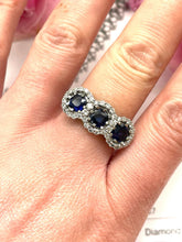 Load image into Gallery viewer, Sapphire & Diamond Trilogy Ring