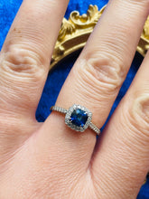 Load image into Gallery viewer, Blue Sapphire and Diamond Ring Set in Platinum