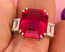 Load image into Gallery viewer, 10.57ct Pink Tourmaline and Diamond Ring in 18ct Yellow Gold and Platinum