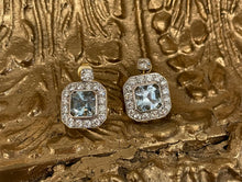 Load image into Gallery viewer, Aquamarine and Diamond Earrings Set in 18ct Yellow Gold
