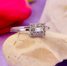 Load image into Gallery viewer, Diamond Cluster Ring in 18ct White Gold