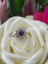 Load image into Gallery viewer, Ruby and Diamond Ring Set in 18ct White Gold