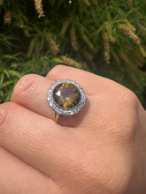 Load image into Gallery viewer, Rare Hepatite & Diamond Halo Ring, 18ct Yellow Gold