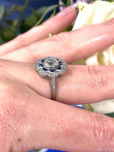 Load image into Gallery viewer, Opulent Diamond & Sapphire Ring in Platinum