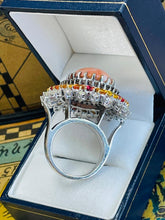 Load image into Gallery viewer, Astonishing Sapphire, Diamond and Coral Ring!