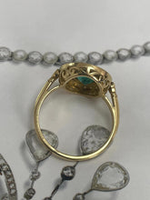 Load image into Gallery viewer, Emerald and Diamond Ring Set in 18ct Yellow Gold