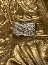 Load image into Gallery viewer, Champagne and White Diamond Ring in 14ct White Gold