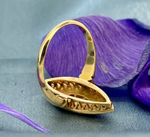 Load image into Gallery viewer, Old Cut Diamonds and Seed Pearl Ring in 18ct Yellow Gold