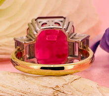 Load image into Gallery viewer, 10.57ct Pink Tourmaline and Diamond Ring in 18ct Yellow Gold and Platinum