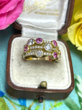 Load image into Gallery viewer, Pink Sapphire and Diamond Bubble Ring Set in 18ct Yellow Gold