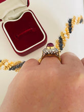 Load image into Gallery viewer, Cabochon Ruby and Diamond Ring Set in 18ct Yellow Gold
