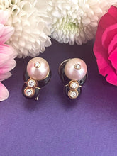 Load image into Gallery viewer, Cultured Pearl and Diamond Earrings Set in 18ct Yellow Gold