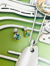 Load image into Gallery viewer, Elegant Aquamarine & Diamond Earrings