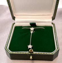 Load image into Gallery viewer, Triple Star Diamond Pendant in 18ct White Gold with 18ct White Gold Chain