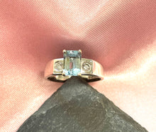 Load image into Gallery viewer, Aquamarine and Diamond Ring in 18ct White Gold