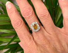 Load image into Gallery viewer, Yellow Sapphire and Diamond Ring Set in Platinum