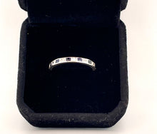 Load image into Gallery viewer, Full Eternity Ring with Blue Sapphires and Diamonds in Platinum