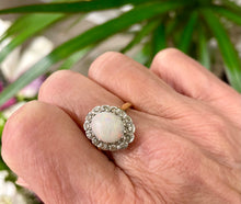 Load image into Gallery viewer, White Opal and Diamond Ring in 18ct Yellow Gold and Platinum