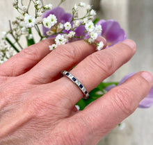 Load image into Gallery viewer, Full Eternity Ring with Blue Sapphires and Diamonds in Platinum