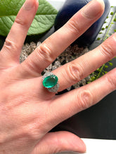 Load image into Gallery viewer, Emerald and Diamond Ring Set in Platinum