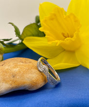 Load image into Gallery viewer, Three Row Diamond Ring with a Twist in 18ct White Gold