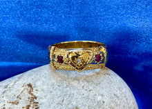 Load image into Gallery viewer, Ruby and Diamond Gypsy Ring in 18ct Yellow Gold