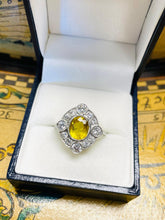 Load image into Gallery viewer, Yellow Sapphire and Diamond Ring Set in Platinum