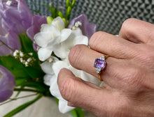 Load image into Gallery viewer, Amethyst and Diamond Ring in 9ct Yellow Gold