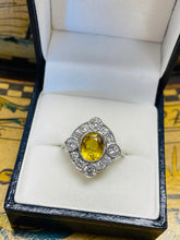 Load image into Gallery viewer, Yellow Sapphire and Diamond Ring Set in Platinum