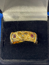 Load image into Gallery viewer, Ruby and Diamond Gypsy Ring in 18ct Yellow Gold