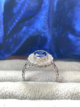 Load image into Gallery viewer, Blue Sapphire and Diamond Ring Set in Platinum