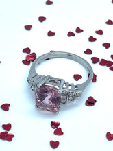 Load image into Gallery viewer, Pink Tourmaline and Diamond Ring Set in Platinum