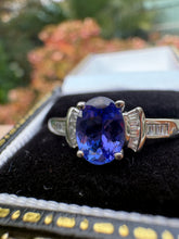 Load image into Gallery viewer, Tanzanite and Diamond Ring in Platinum