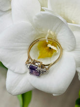 Load image into Gallery viewer, Amethyst and Diamond Ring in 9ct Yellow Gold