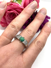 Load image into Gallery viewer, Turquoise and Diamond Ring Set in 18ct White Gold
