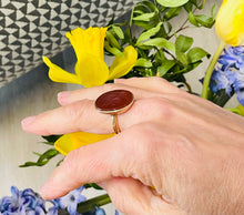 Load image into Gallery viewer, Carnelian Intaglio Ring in 18ct Yellow Gold