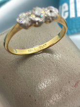 Load image into Gallery viewer, Three Stone Diamond Ring Set in 18ct Yellow Gold