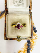 Load image into Gallery viewer, Ruby and Diamond Cluster Ring Set in 18ct Yellow Gold