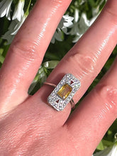 Load image into Gallery viewer, Uplifting Yellow Sapphire & Diamond Art Deco Revival Ring