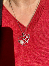 Load image into Gallery viewer, Cultured Pearl and Diamond Heart Pendant in 18ct White Gold with Chain