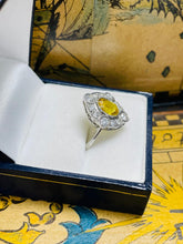 Load image into Gallery viewer, Yellow Sapphire and Diamond Ring Set in Platinum