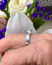 Load image into Gallery viewer, Aquamarine and Diamond Ring in 18ct White Gold