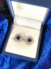 Load image into Gallery viewer, Sumptuous Sapphire & Diamond Stud Earrings