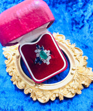 Load image into Gallery viewer, Emerald and Sapphire Diamond Ring Set in 18ct White Gold