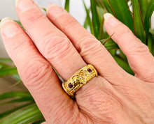 Load image into Gallery viewer, Ruby and Diamond Gypsy Ring in 18ct Yellow Gold