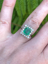 Load image into Gallery viewer, Preloved Emerald and Diamond Ring