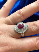 Load image into Gallery viewer, Ruby and Diamond Ring Set in 18ct White Gold