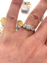 Load image into Gallery viewer, Old Cut Diamond Trilogy Ring Set in platinum
