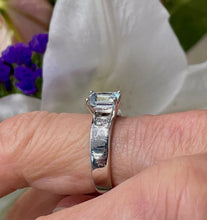 Load image into Gallery viewer, Aquamarine and Diamond Ring in 18ct White Gold